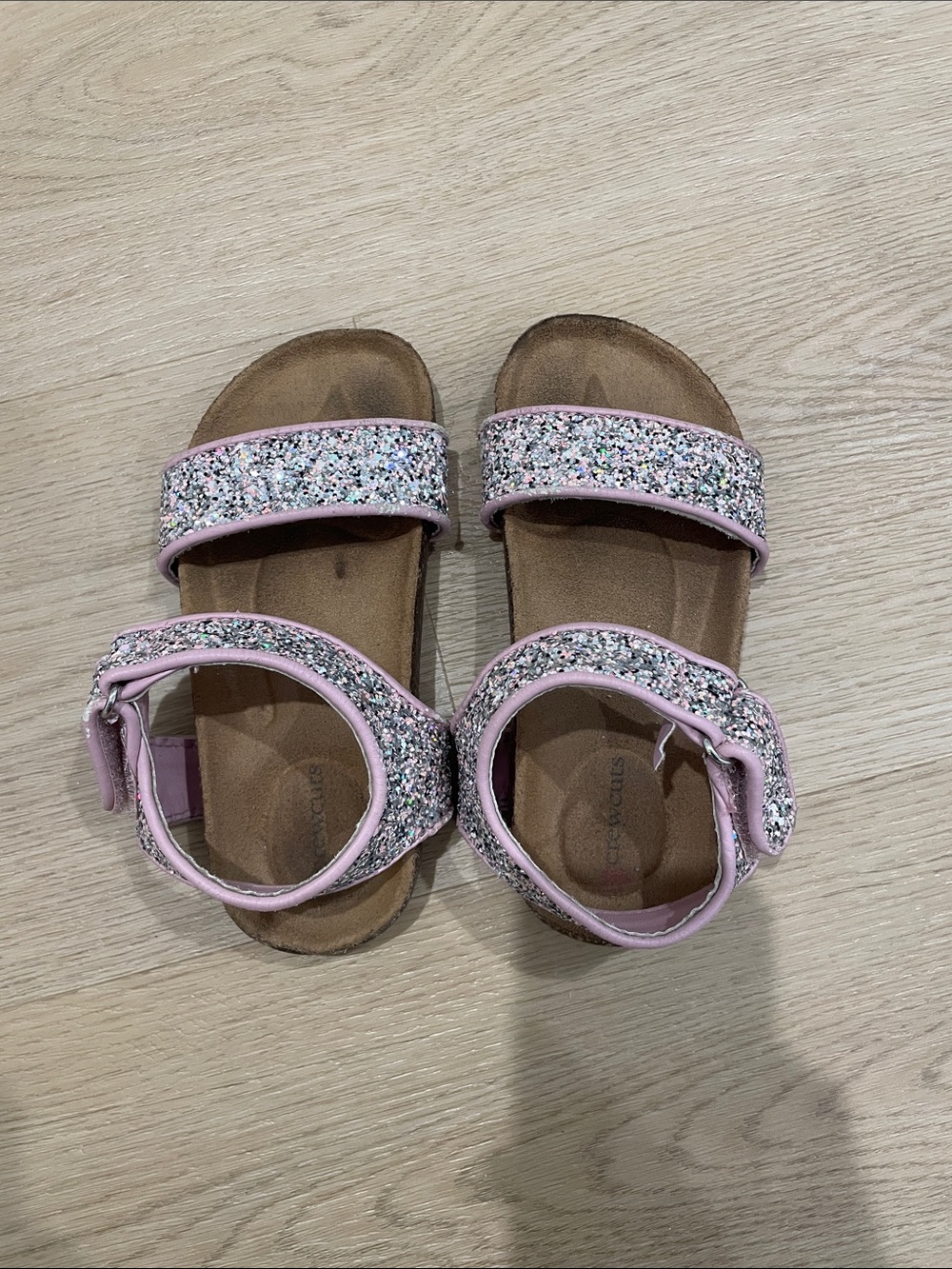 Crewcuts Pink Glitter Strap Sandals for Kids